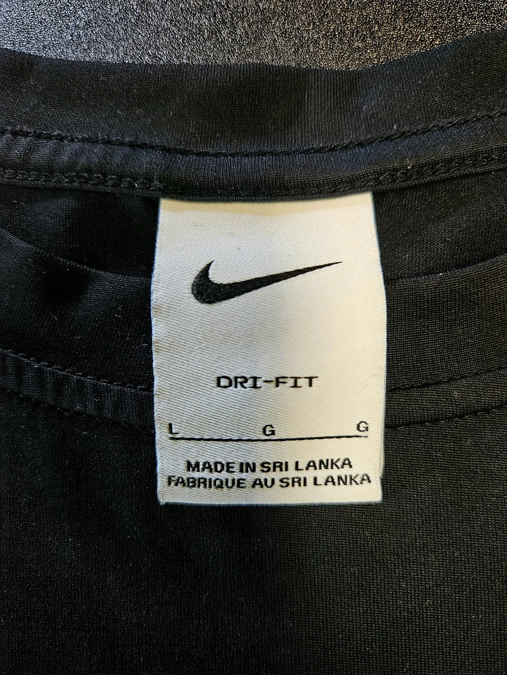 Nike Black Tee with White Layered Swoosh